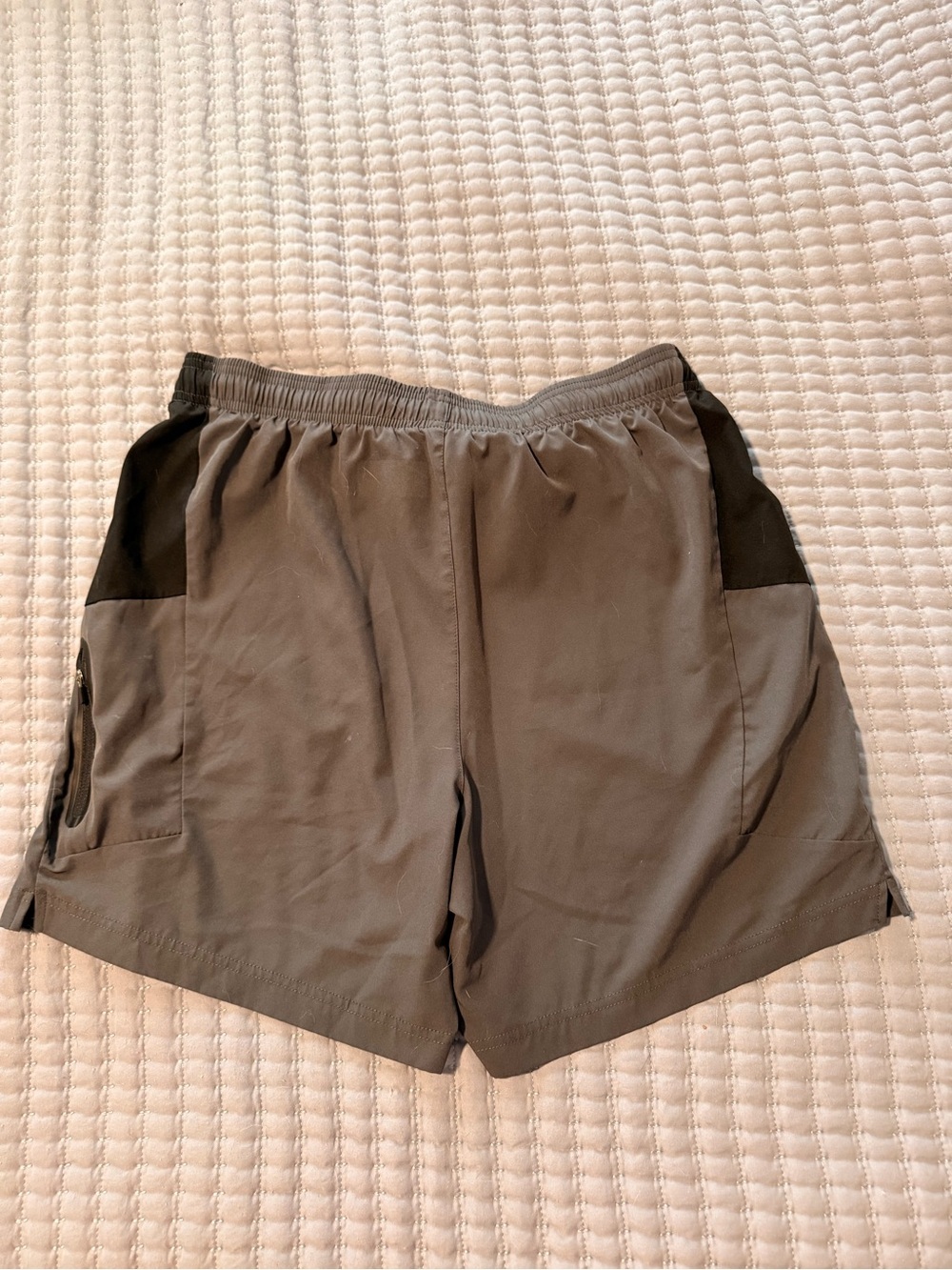 RBX Men's Gray Athletic Shorts with Black Panels - Picture 2 of 3